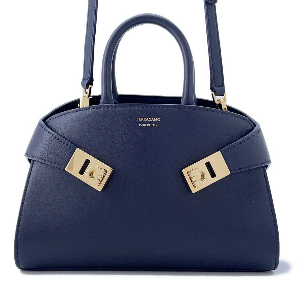 Salvatore Ferragamo Hug XS handbag calf leather Navy Blue bag